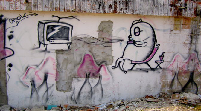 Televisión, televisor, TV, graffiiti, Barranquilla